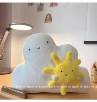 In creative clouds embracing girls bed with plush toys cute moon dolls