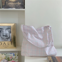 Original homemade small crowdsummer new 100 Lap Art Retro Plaid Bag Hands Carry Bag Single Shoulder Bag Lady Bag bag