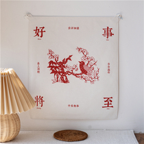 Original Design Retro Dormitory Home Folkbed Headboard Wall Decoration Hanging Cloth Wall Decoration Wall Decoration Hung Painting Room Arrangement