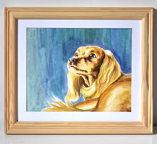 金毛水彩画图片 开码咯www Kaimalo Com