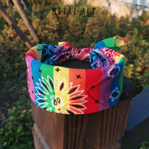 Rainbow LGBT headscarf male and female trendy Y2K Hot girl Baotou Hip Hop hip-hop sports hair with west coast face towels