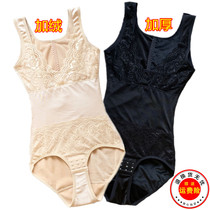 In autumn and winter thickened and velvet warm conjoined body-shaping clothing corset abdomen breast-holding breast-holding large size warm slimming underwear for women