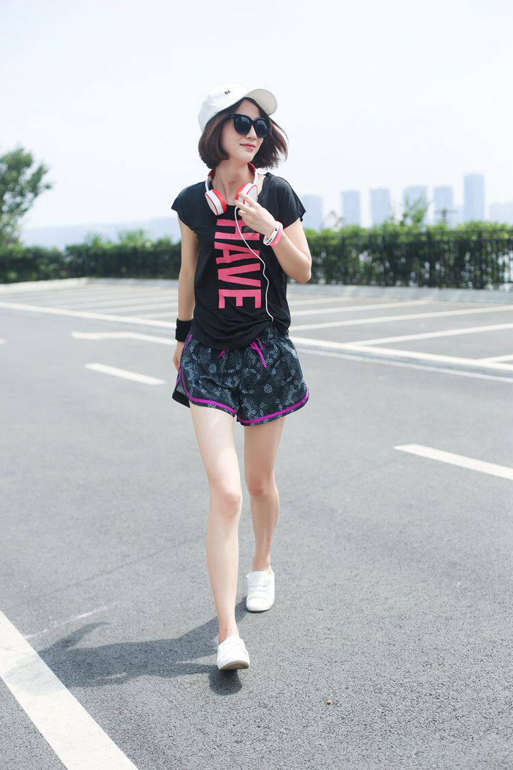 夏季大码单层外搭速干瑜伽运动健身短裤女跑步无内衬短裤四季可穿