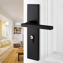 Huitailong door lock indoor bedroom door lock American black solid wood door handle household silent door lock hand lock