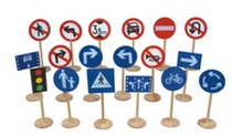 Kindergarten Teaching Aids Traffic Sign signs Traffic Signs Game Wooden safety ID Traffic ID cards