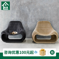 Outdoor vine chair single yellow black fashion designer Creative Bed & Breakfast Balcony Leisure Liuor