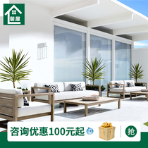 Outdoor sofa combination Single double aluminum alloy waterproof Nordic Villa Hotel wooden teak cloth sofa