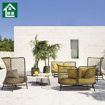 Outdoor Rope Choreographer Sofa Creativity Now Aluminum Alloy Waterproof Sunscreen Nordic Designer Open-air Patio Casual Sofa