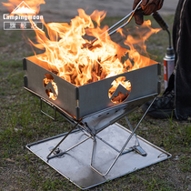 Coleman Burning Station User Plus Large Thick BBQ Oven Stainless Steel Folding BBQ Campfire Grill Firewood Stove