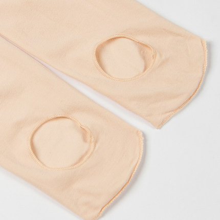 笛雀儿有腰有裆露脚心儿童连裤天鹅带洞舞蹈袜