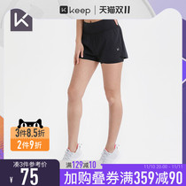 Keep Flagship Store Women's 2-in-1 Stretch Woven Shorts Fake Two Pieces Lightweight Breathable Fitness 10678