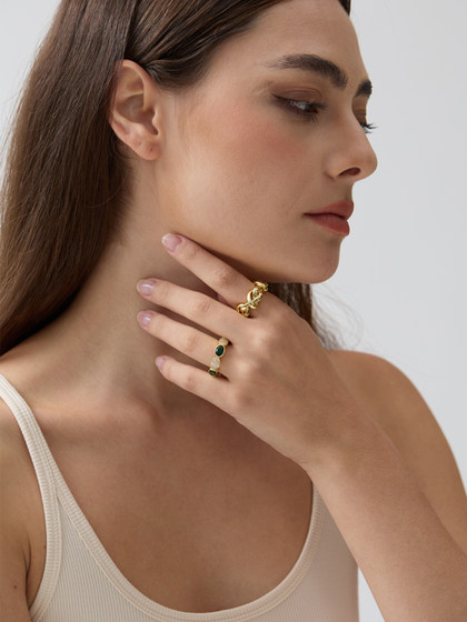 AU Revoir Les Filles Love Interwoven Ring Women 's Personality Simple Niche Original Design Ring AU Revoir Les Filles Love Interwoven Ring Women 's Personality Simple Niche Original Design Ring