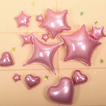 Pink five-pointed star love aluminum film balloon Wedding wedding room baby birthday banquet party decoration decoration balloon