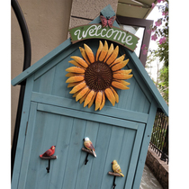 European wall adhesive hook wall decoration pastoral style pendant iron living room creative home cloak hook sunflower