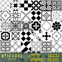 Factory direct black and white tile 300 kitchen living room floor tile toilet tile tile Vintage Art small tiles