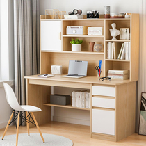  Desk bookcase combination with bookshelf All-in-one table Simple home computer desktop table Student bedroom writing desk table