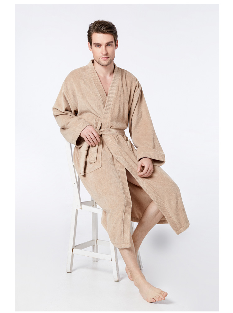 纯棉毛巾料和服长款浴袍全棉浴袍春秋冬男女情侣浴衣成人睡袍