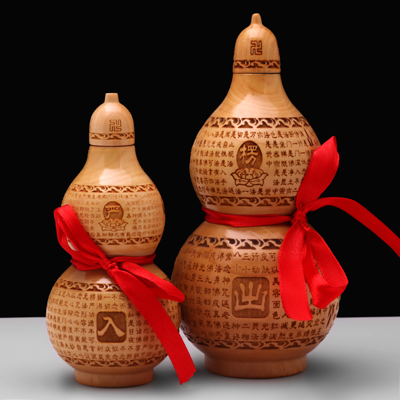 fuyuange peach wood gourd ornaments opening with lid wood carving crafts gifts home accessories desk decorations