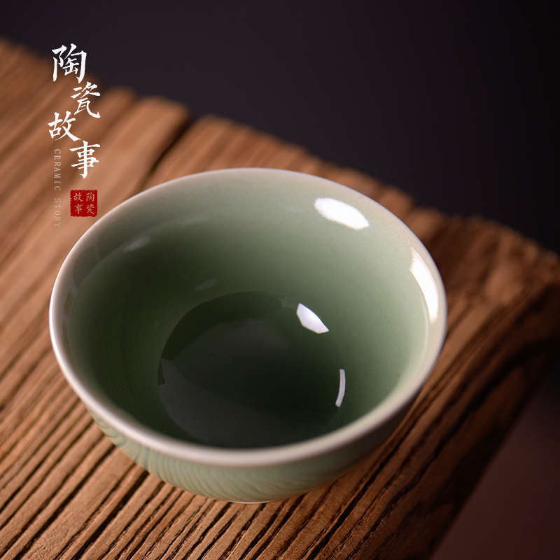 Story of pottery and porcelain teacup master cup single CPU yaoan - hand personal special sample tea cup kung fu small cups