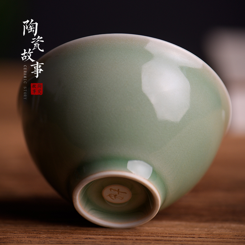 Story of pottery and porcelain teacup master cup single CPU yaoan - hand personal special sample tea cup kung fu small cups