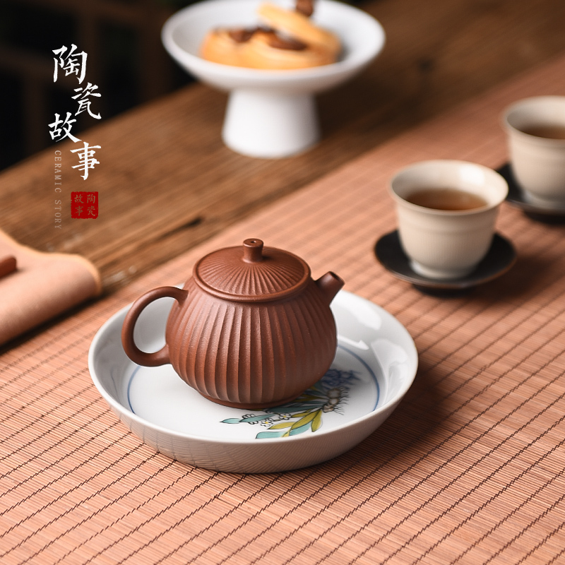 Hand - made ceramic story pot bearing plate of water bearing zen jingdezhen plant ash Japanese tea saucer pot dry terms to the machine