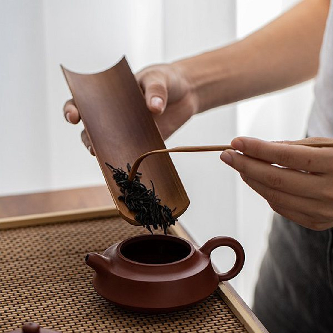 Ceramic story carbonized bamboo tea is three - piece enjoy tea holder ChaGa grilled ChaZhen tea art kung fu tea tea accessories