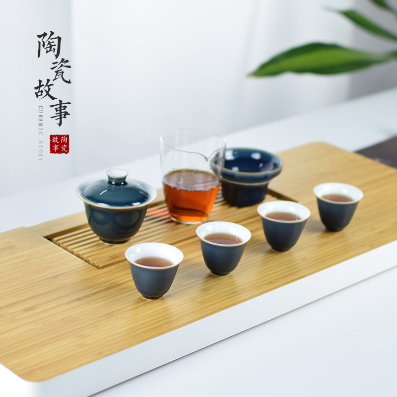 Ceramic travel story tea tureen tea cups small kung fu tea tea set is suing contracted household