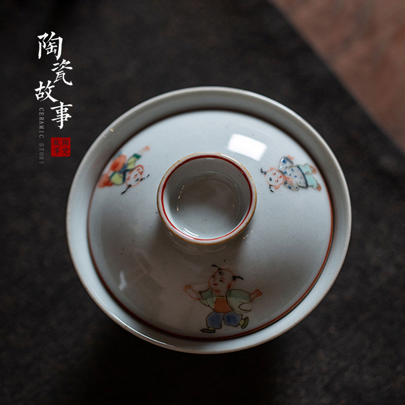 High - end checking hand - made ceramic story town tureen three tureen single jingdezhen pure hand - made tureen