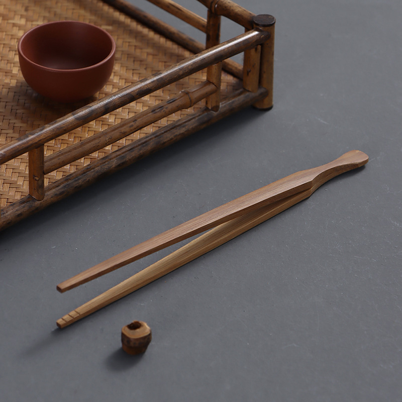 Story manual antiskid against hot ChaGa bamboo tweezers with kung fu tea cups 6 gentleman accessories