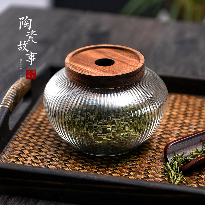 Ceramic story fireflies glass tea seal moisture storage jar jar of portable travel home tea storage tanks