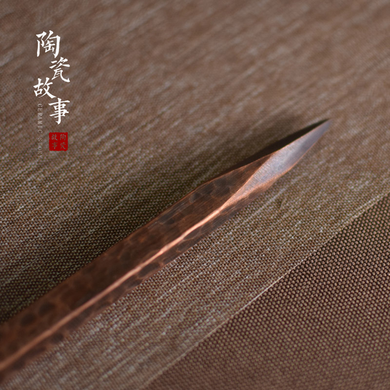 Ceramic story pure copper copper ChaZhen tea knife cone suit pu 'er tea is special prize household utensils accessories zero