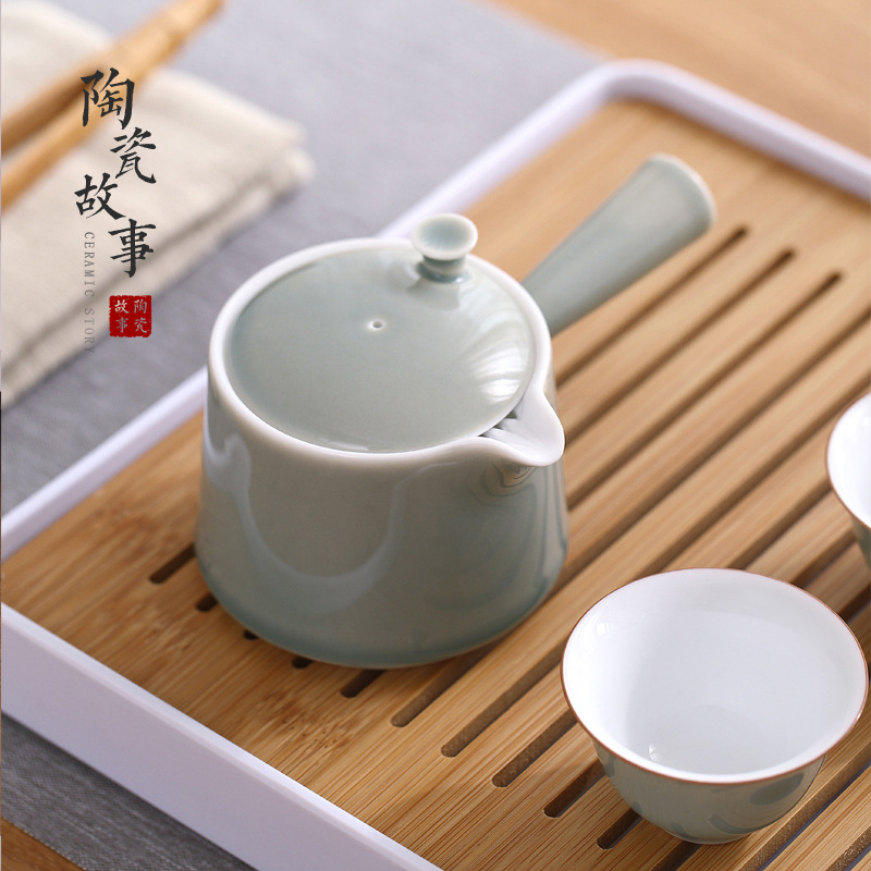 Kung fu tea set ceramic story home sitting room tea Japanese tea set a small set of simple dry tea cups dish