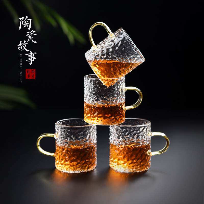 Ceramic story glass cups suit household take take beverage holder tea kungfu tea cup 6 pack sample tea cup