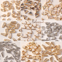 Nail jewelry 2021 new net red irregular metal frame shell marble nail decoration 475