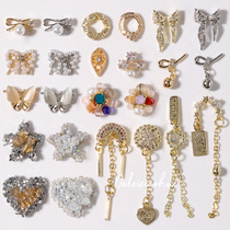 Bow nail jewelry Net red pearl diamond decoration light luxury super flash love finished nail decoration 509