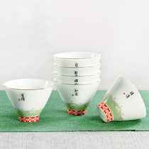 Zen Willpower Cup Handmade Ceramic Pint Tea Drinking Single Cup Home Master Cup Tea Brechel White Porcelain Kung Fu Small Tea Cup 6 Only Clothing