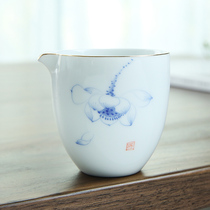 Hand painted ceramic fair cup sketch Gold Gongcup Tea Water Sub-tea instrumental Gongfu Tea Road Accessories All Cup Filter Tea Sea