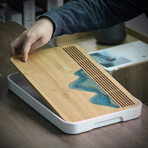 Japanese dry bubble tea tray home simple kung fu tea set tea sea tea tray round tea table water storage small bamboo
