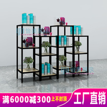 Yimei cosmetics shelf maternal and child daily chemical supermarket pile head new steel and wood promotion table water display table Nakajima cabinet