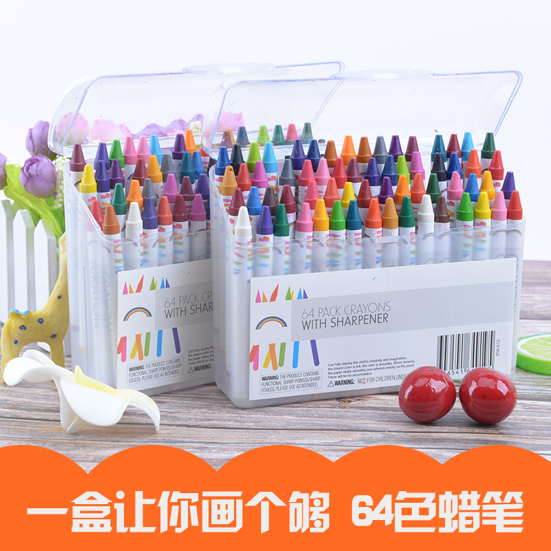 64 Colors Crayon Baby‘s Crayon Children Painting Kit for Pupils Kindergarten Oil Pastels Crayons