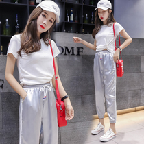 2021 new casual fashion suit womens small man Western style sportswear tide brand summer shipping dynamic wind two-piece set