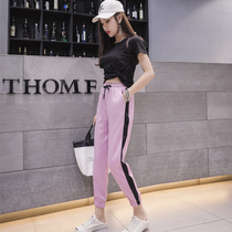 Summer 2021 new casual sportswear fashion trend short-sleeved Hong Kong flavor suit girl short two-piece loose