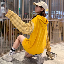 2020 new sweater womens spring and autumn thin section loose Korean version of the small man in the long holiday two girls clothes tide ins