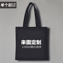 DIY custom logo text shoulder canvas bag womens hand portable environmental protection canvas bag graduation design cotton bag