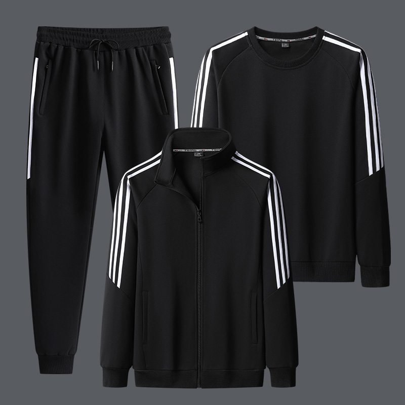 三件套男士运动套装春秋三条杠休闲卫衣外套