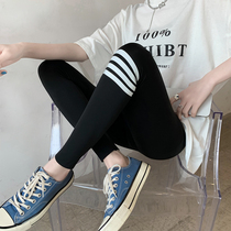 Sharkskin leggings women wear spring and autumn and summer thin high-waisted belly hip tight black small feet Barbie pants