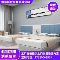 Hotel bed Custom standard room Full set Hotel bed Apartment room special bed frame Studio apartment furniture Bed and breakfast Twin bed