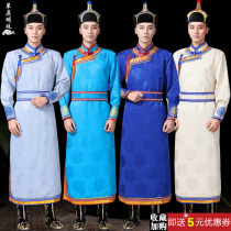 Mongolian robe daily life clothing long Mongolian dance performance clothing new spring and autumn men Mongolian clothing