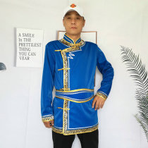 Short Mongolian restaurant waiter work clothes men Mongolian performance clothing thin Mongolian long-sleeved shirt Mongolian gown Daily