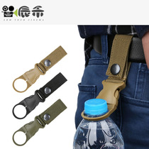 Outdoor tactical nylon webbing water bottle buckle multifunctional carabinetop portable water bottle quick hanging mineral water clip buckle